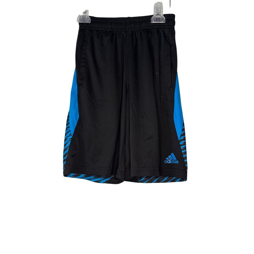 Adidas Black and Blue Athletic Performance Shorts Boys Size Small